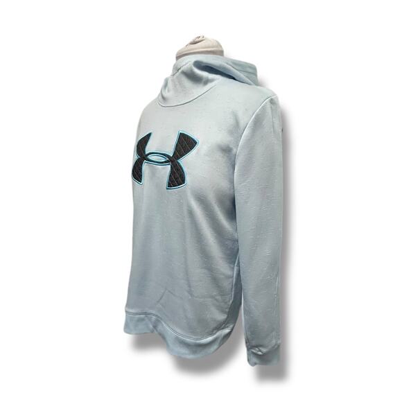 Under Armour Womens Fleece Logo Coldgear Hoodie, Blue, size L - Picture 3 of 9